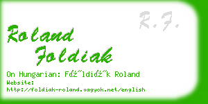 roland foldiak business card